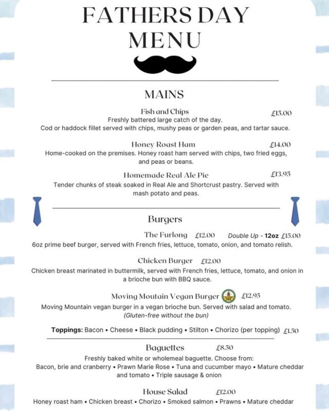 This Sunday! Give Dad what he really wants 🍺
A hearty Sunday roast and a pint (or two) this Father’s Day! Call us to book a table on 01425 475139 - swipe for the available Fathers Day Menu 🍽️