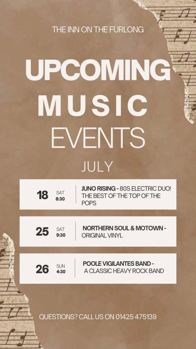 Your July plans start here! 🍻 🎵 

Live music, great atmosphere, and good times all month long. Check out what’s coming up! 

#furlongmusic