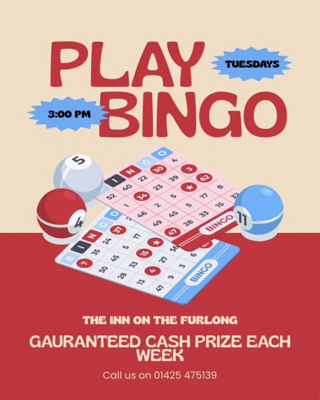 It’s BINGO time! 🎉

Looking for something fun to do on Tuesdays? Come and join us for an afternoon of Bingo, laughter, and great company! Whether you’re a regular or it’s your first time, everyone is welcome.

🗓️ Every Tuesday
💰 Cash prizes to be won

Why not make a day of it? Book a table and enjoy some delicious food before the eyes go down! 🍔 

Call us on 01425 475139 📞