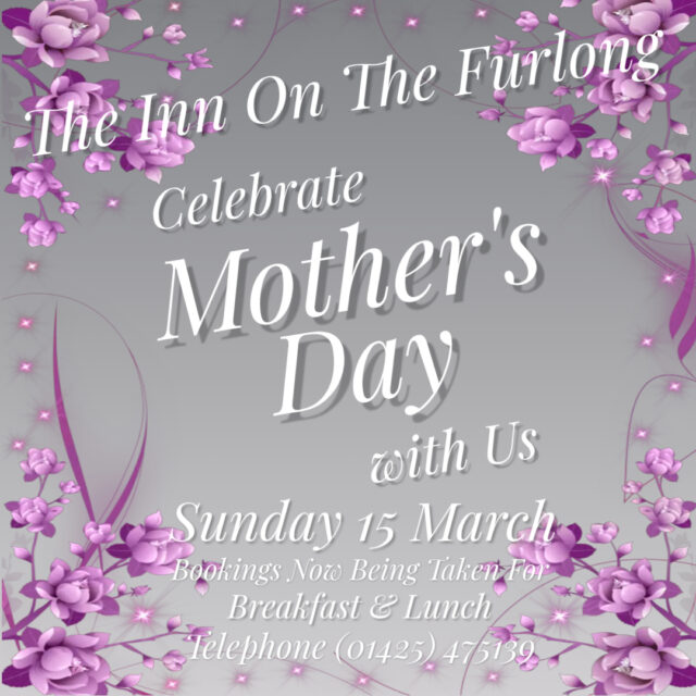 Celebrate Mother's Day with us here at The Inn On The Furlong Ringwood. Call us on 01425 475139 to book for Breakfast or Lunch